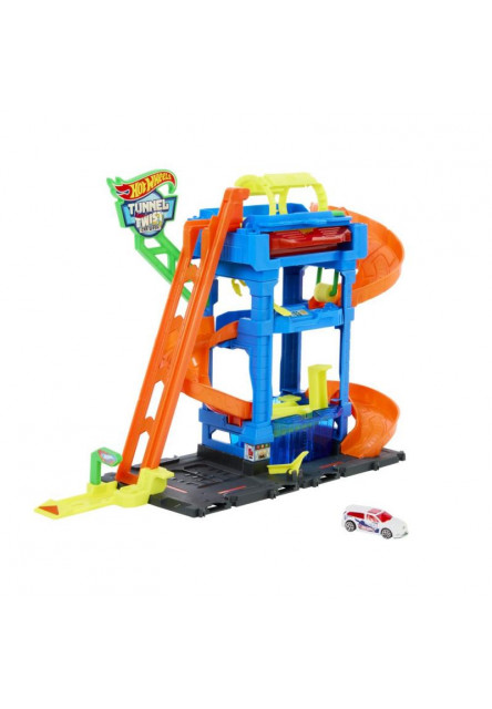 Hot Wheels City color shifters autoumyváreň s otočným tunelom  