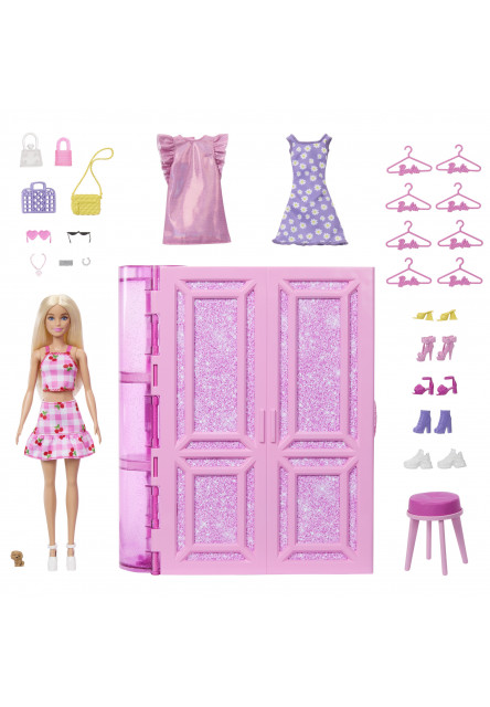 Barbie šatník snov v pastelových farbách s bábikou