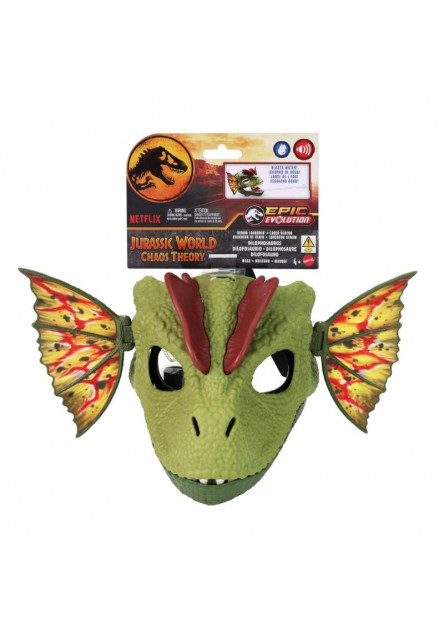 Jurassic World DILOPHOSAURUS maska na tvár  so zvukmi 