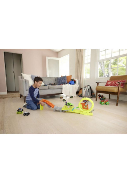 HW MONSTER TRUCKS POWER SMASHERS DRÁHA MASÍVNA DEŠTRUKCIA