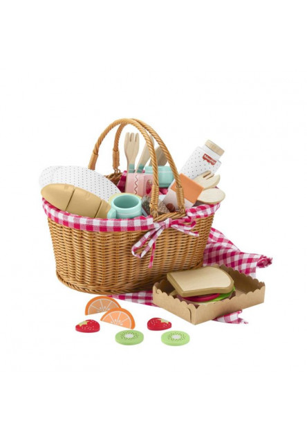 Fisher Price PIKNIKOVÝ KÔŠ S DREVENÝMI DOBROTAMI