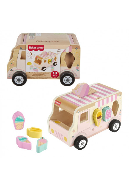Fisher Price DREVENÁ VKLADAČKA ZMRZLINÁRSKE AUTO