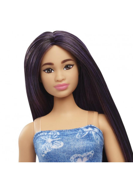 BRB MODELKA - MODRÉ ŠATY S MOTÝLIKMI