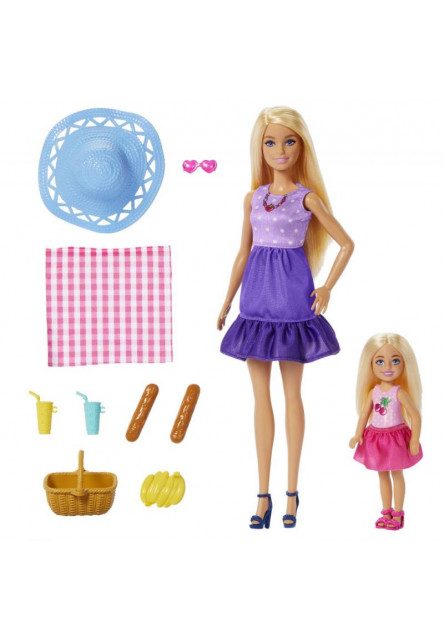 Barbie bábika Malibu a Chelsea na pikniku 