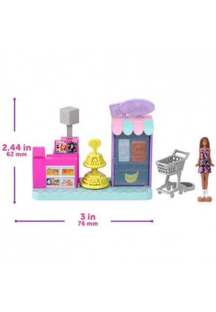 Barbie mini Barbieland herný set - SUPERMARKET