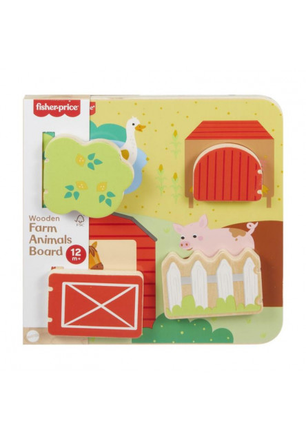 Fisher Price drevená hra na schovávačku zvieratka 