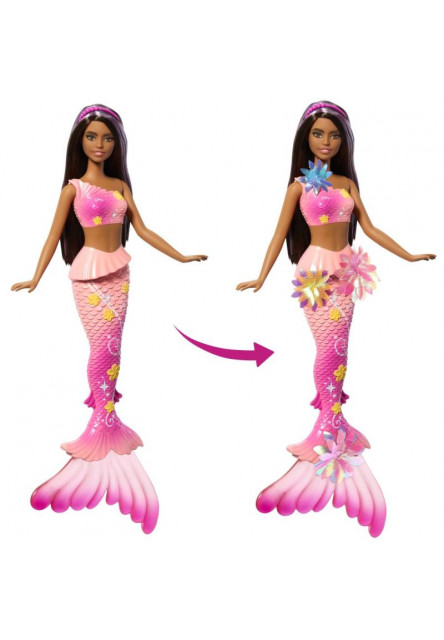 Barbie kúzelná kvetinová morská panna  - TMAVOVLÁSKA