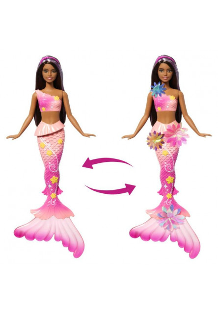 Barbie kúzelná kvetinová morská panna  - TMAVOVLÁSKA