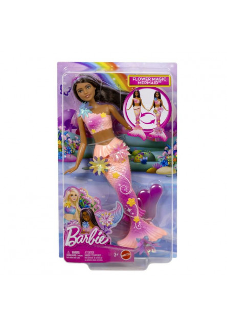 Barbie kúzelná kvetinová morská panna  - TMAVOVLÁSKA