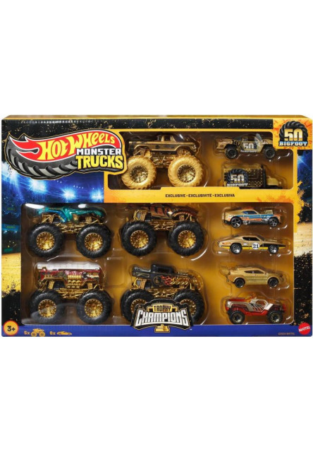 HW MONSTER TRUCKS BIGFOOT 50. VÝROČIE SET ANGLIČÁKOV & TRUCKOV