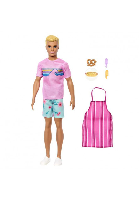Barbie Ken s kuchárskými doplnkami