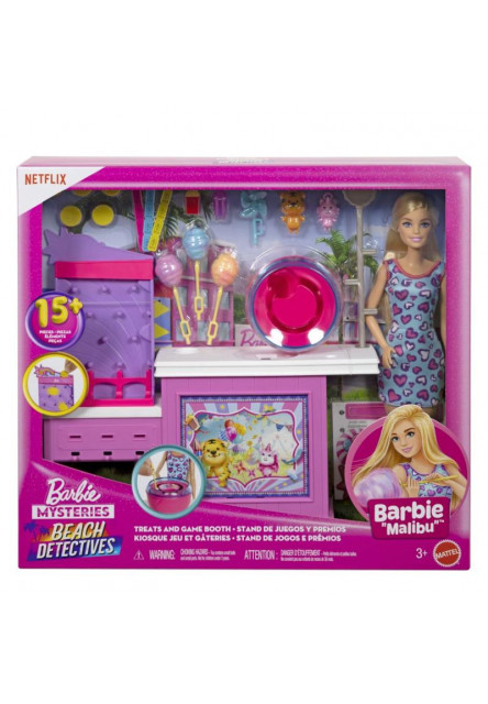Barbie bábika a stánok s cukrovou vatou herný set