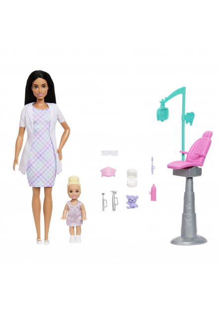 Barbie herný set povolania - zubárka čiernovláska