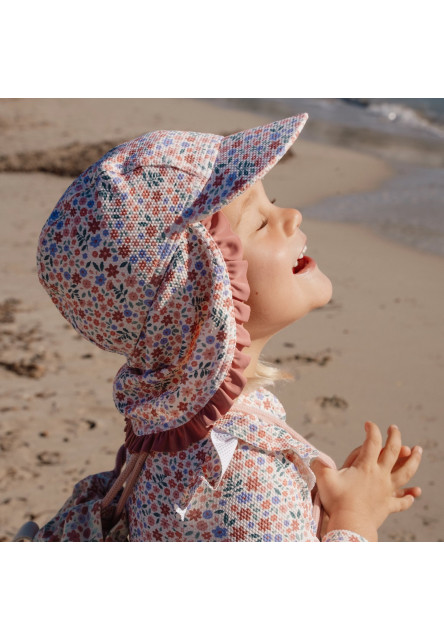 Plážová šiltovka s ochranou krku Dreamy Flowerfield veľ. 3