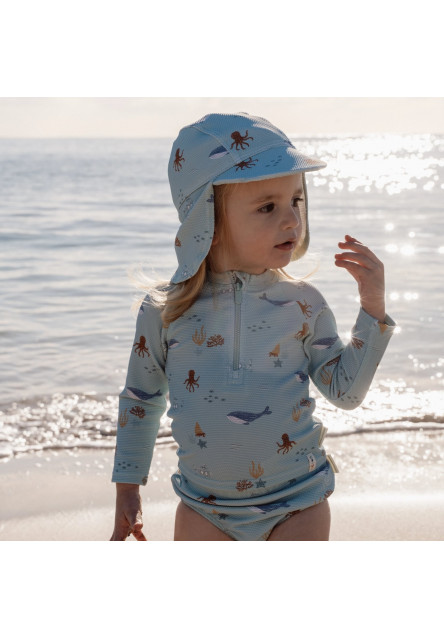 Plážová šiltovka s ochranou krku Ocean Friends veľ. 1