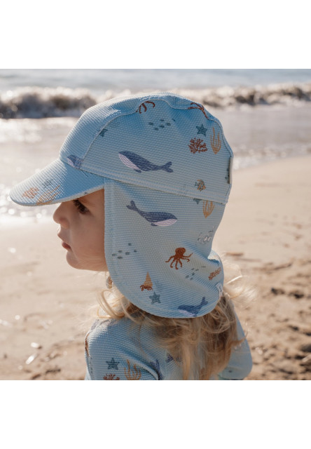 Plážová šiltovka s ochranou krku Ocean Friends veľ. 1