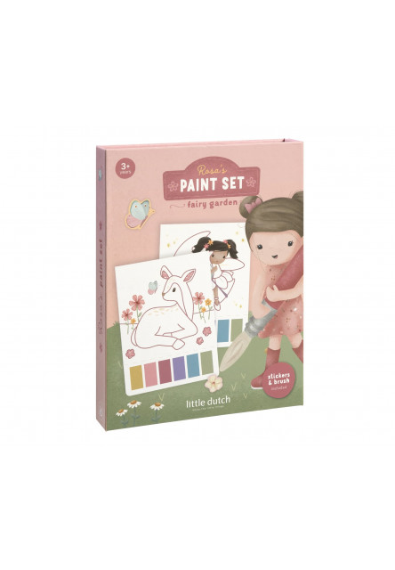 Omalovánky s vodovkami a samolepkami Rosa Fairy Garden