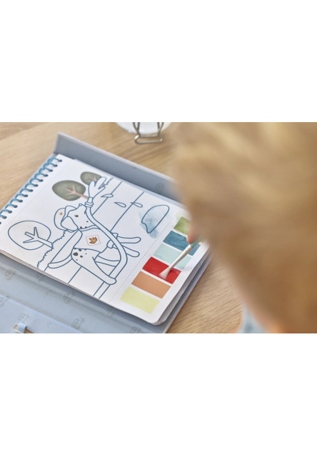 Omaľovánky s vodovkami a samolepkami Jim Doprava