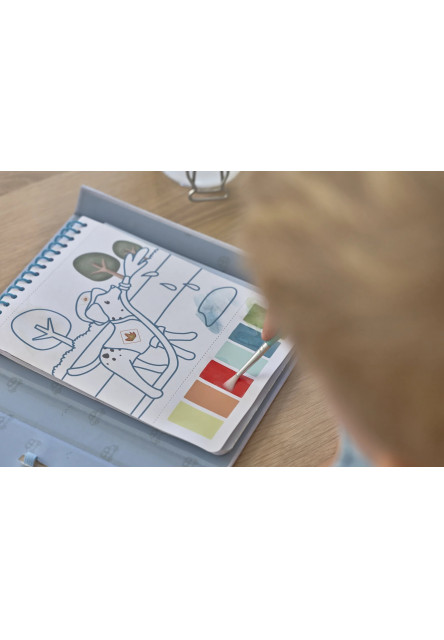 Omaľovánky s vodovkami a samolepkami Jim Doprava