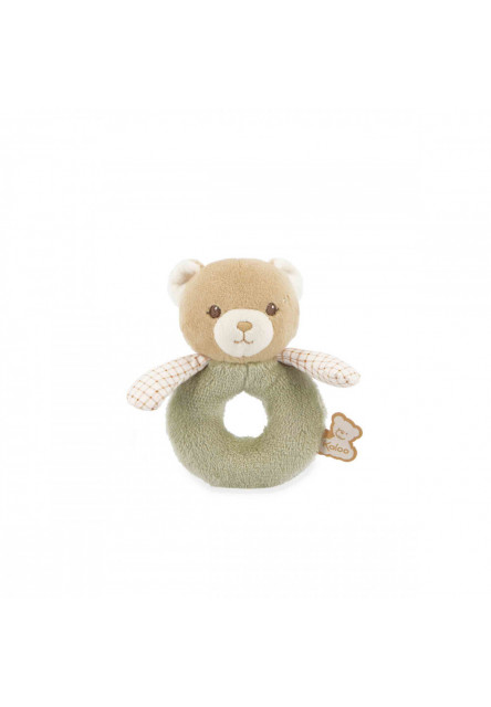 Intemporel Jemná látková hrkálka pre bábätká Medvedík zelený