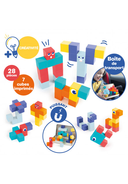 Magnetická stavebnice kostky 28 ks