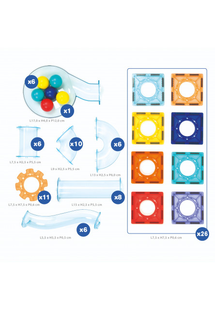 Magnetická stavebnice kuličková dráha 80 ks