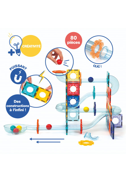 Magnetická stavebnice kuličková dráha 80 ks