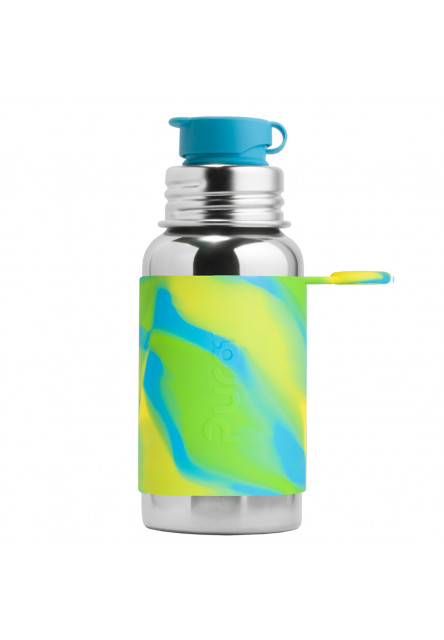 Nerezová láhev se sportovním uzávěrem 550ml (Oranžovo-bílá)