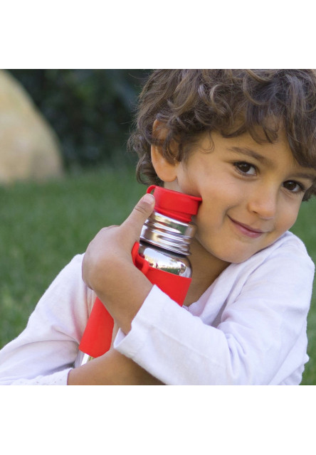 Nerezová láhev se sportovním uzávěrem 550ml (Oranžovo-bílá)