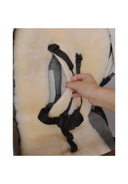 Podložka do kočárku jehněčí kůže Off White