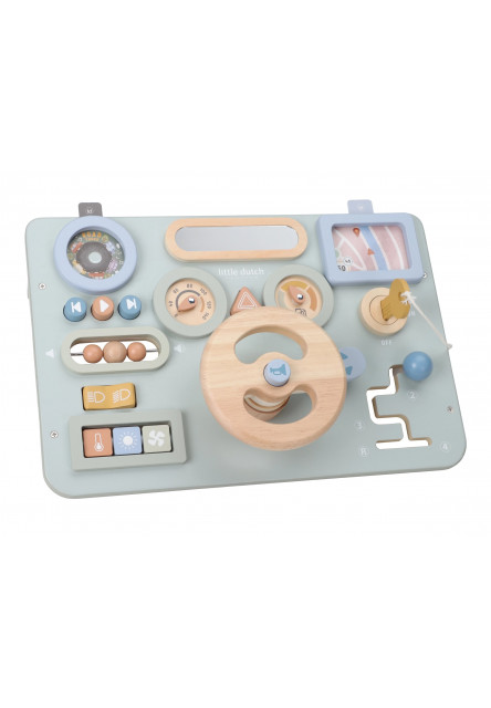 Pult s aktivitami a volantem dřevěný