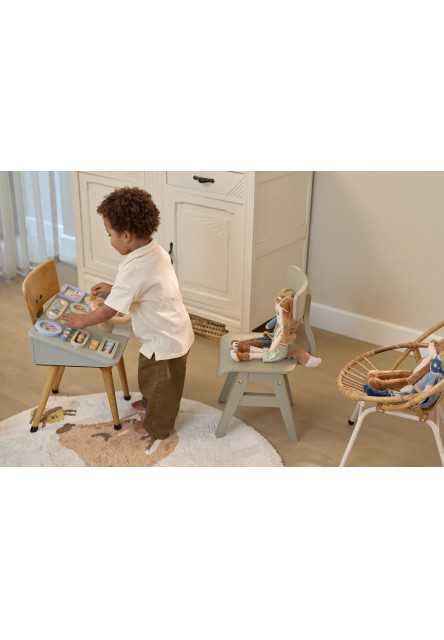 Pult s aktivitami a volantem dřevěný