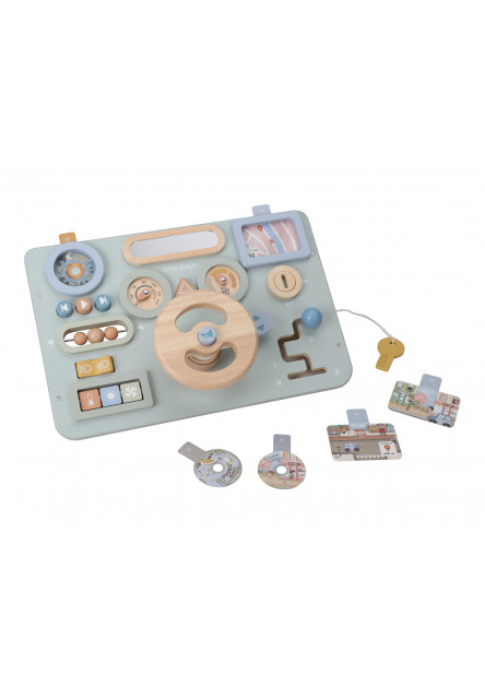 Pult s aktivitami a volantem dřevěný