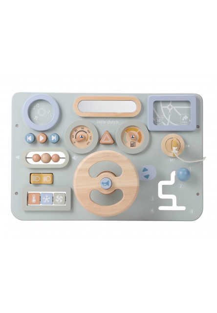 Pult s aktivitami a volantem dřevěný