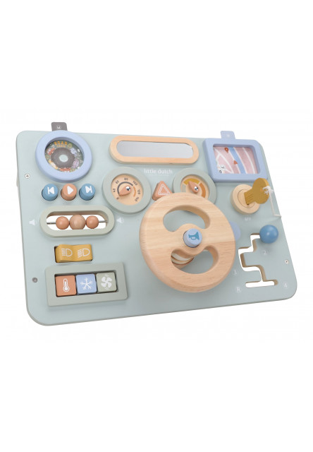 Pult s aktivitami a volantem dřevěný