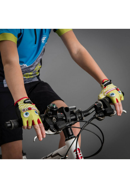 Chiba Detské cyklistické rukavice Cool Kids FACE M