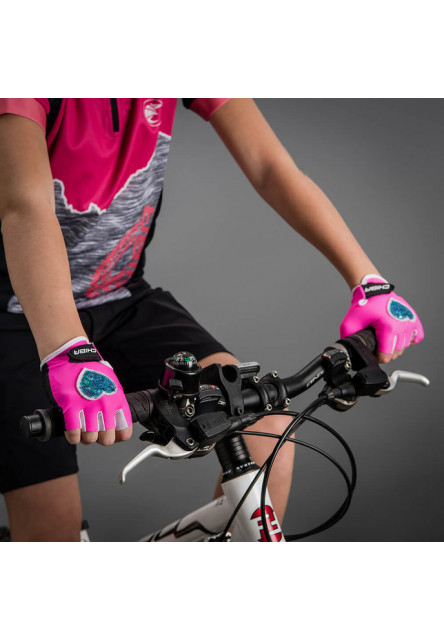 Chiba Detské cyklistické rukavice COOL KIDS HEART M