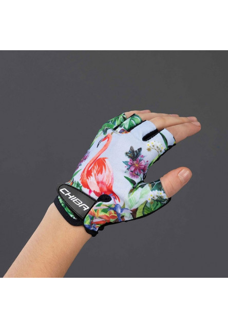 Chiba Detské cyklistické rukavice COOL KIDS Flamingo M
