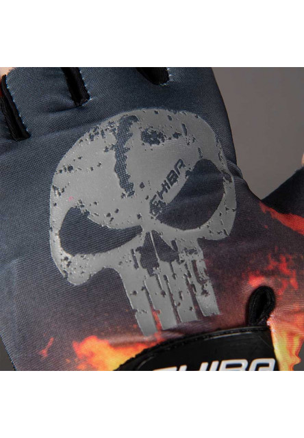 Chiba Detské cyklistické rukavice Cool Kids SKULL L