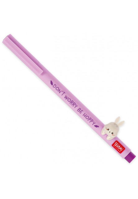 Gélové pero Legami Lovely Friends - Gel Pen With Animal Decoration - Bunny - 0,5 mm - Purple Ink