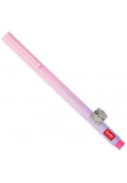 Gélové pero Legami Lovely Friends - Gel Pen With Animal Decoration - Kitty - 0,5 mm - Pink Ink