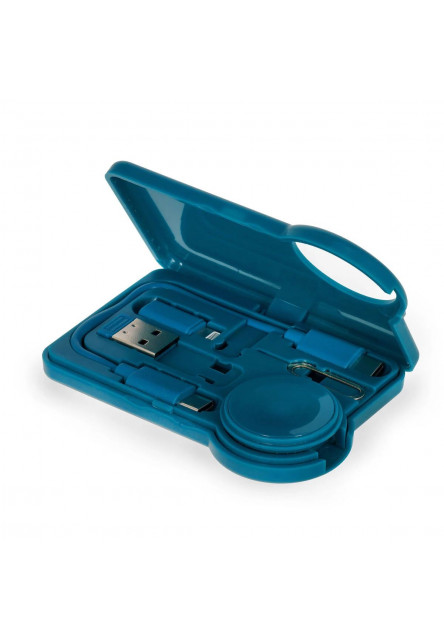 Cestovná súprava s káblom a adaptérmi Legami Travel Kit With Cable And Adapters - Travel Set With Cable And Adap - Petrol