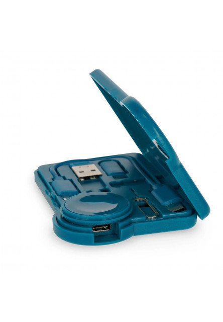 Cestovná súprava s káblom a adaptérmi Legami Travel Kit With Cable And Adapters - Travel Set With Cable And Adap - Petrol