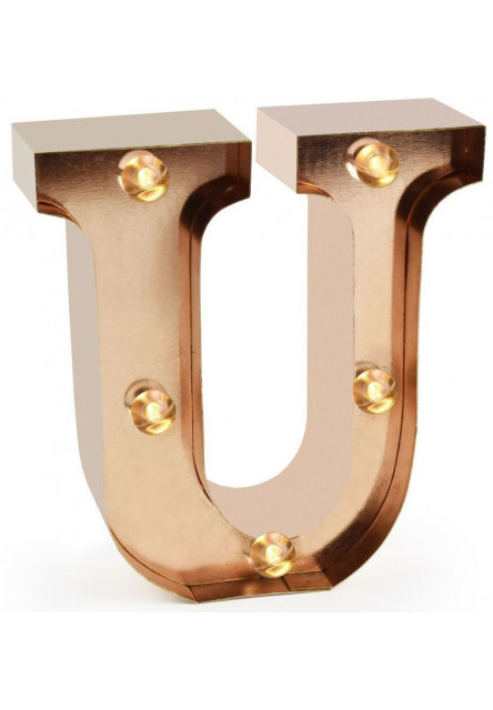 Mini dekoračné svetlo Legami Mini Decorative Light - U - Gold Rose - Letters