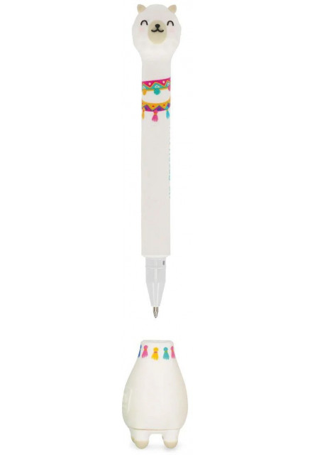 Guľôčkové pero Legami Stand-Ink Ovation - Ballpoint Pen With Base - Llama - 1 mm - Sky Blue Ink