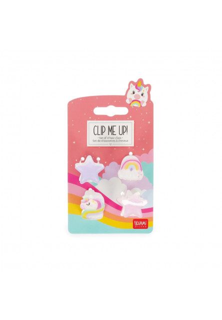 Štipčeky do vlasov Legami Clip Me Up! - Set Of 4 Mini Hair Clips - Unicorn