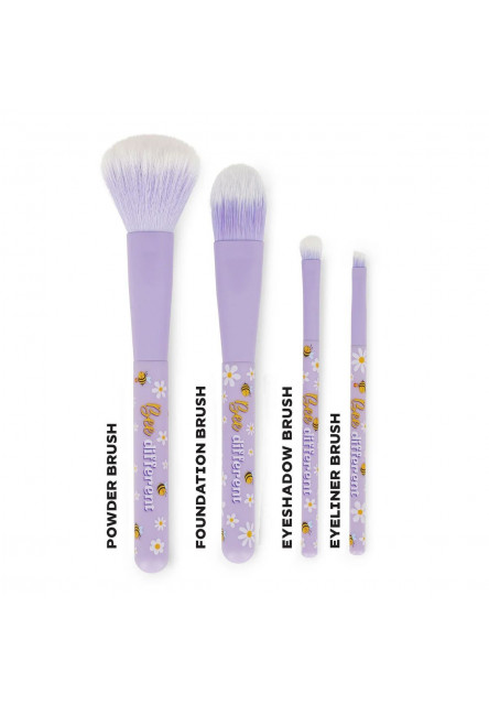 Štetce na líčenie Legami Oh My Glow! - Set Of 4 Makeup Brushes - Bee