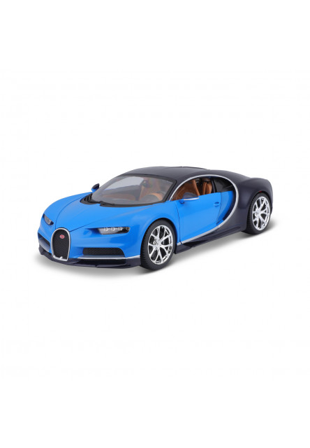 Bburago- Autá HOBBY,Bugatti Chiron, modrá, 1:18