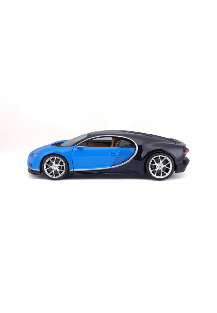 Bburago- Autá HOBBY,Bugatti Chiron, modrá, 1:18