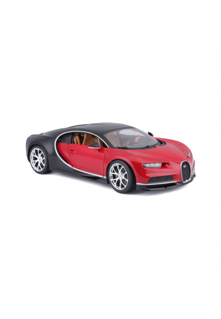 Bburago - Autá HOBBY, Bugatti Chiron, červeno-čierna, 1:18